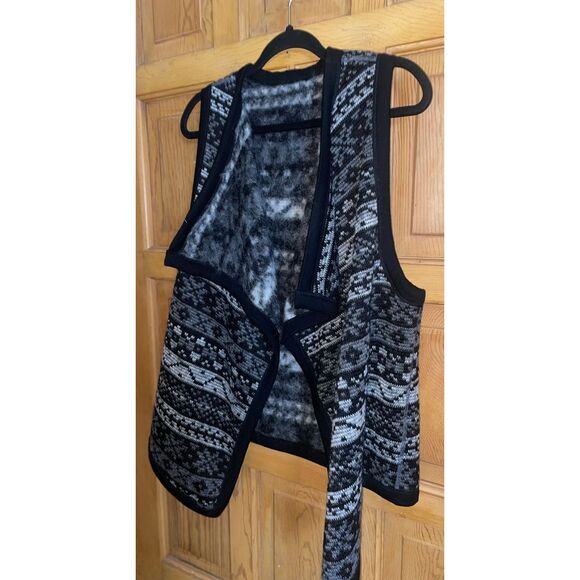 KAREN KANE REVERSIBLE SWEATER VEST NEW WOMENS NORIC WEAVE BLACK GREY SIZE‎ M - Picture 5 of 8